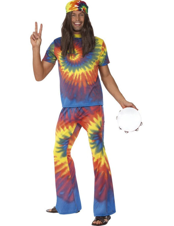 60s Tie Dye Hippie Man Kostuum