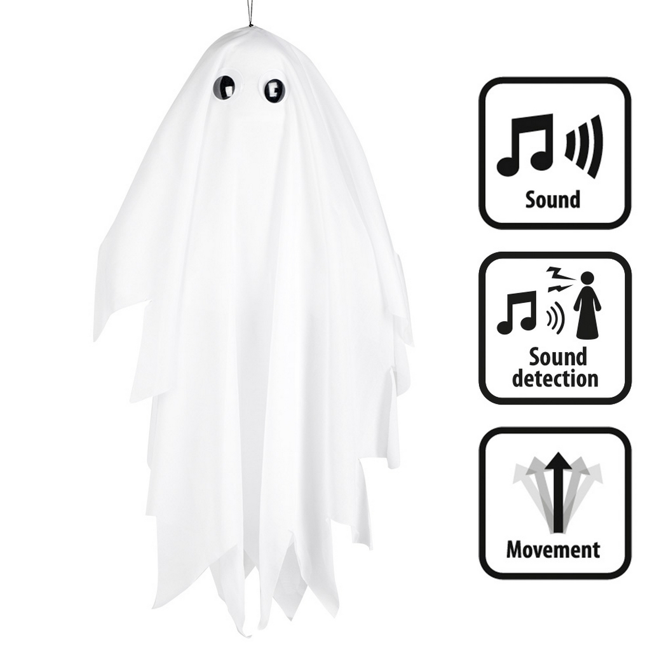 Hangdecoratie Spooky Casper Met Licht En Geluid