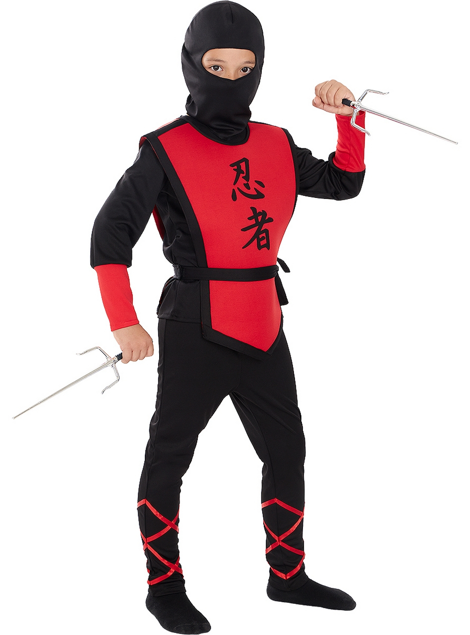 Kung Fu Ninja Rood Kind Kostuum