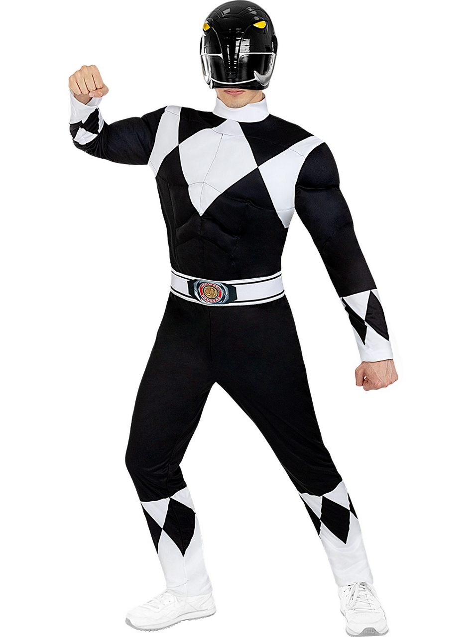 Zwarte Power Ranger Zack Man Kostuum