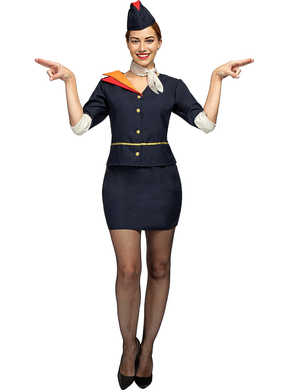 Stewardess Britney Flyhigh Vrouw Kostuum