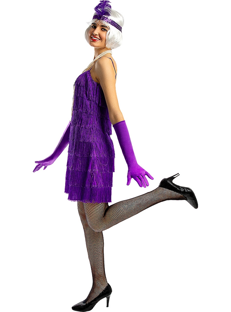 Jaren 20 Paarse Flapper Violetta Vrouw Kostuum