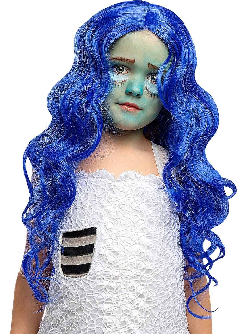 Fantasy Spook Bruid Pruik Blauw