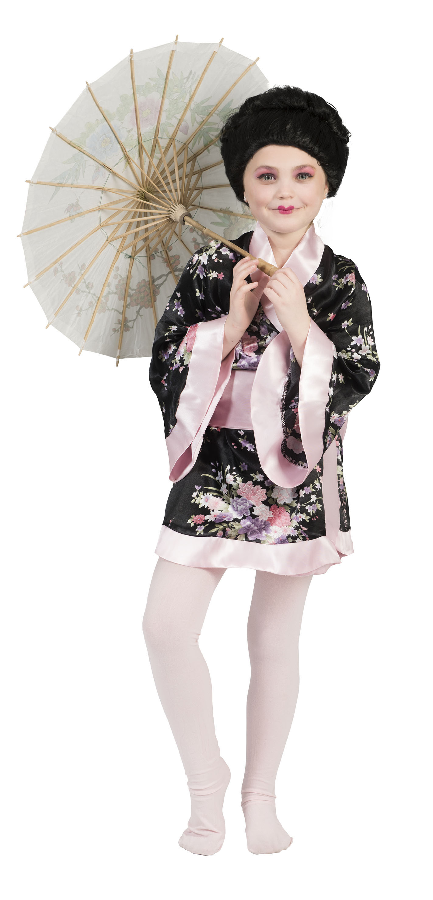 Kimono Roze Met Bloemen Meisje Kostuum