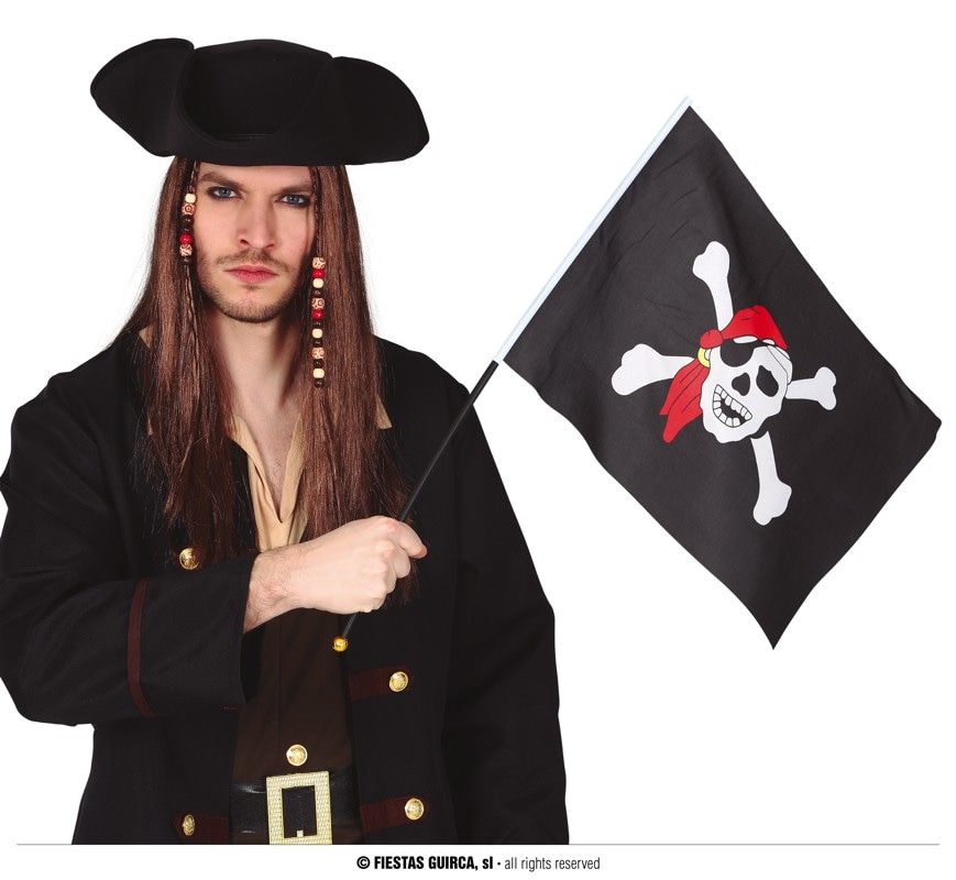 Zwarte Piratenvlag Met Doodshoofd 42 X 30 Centimeter