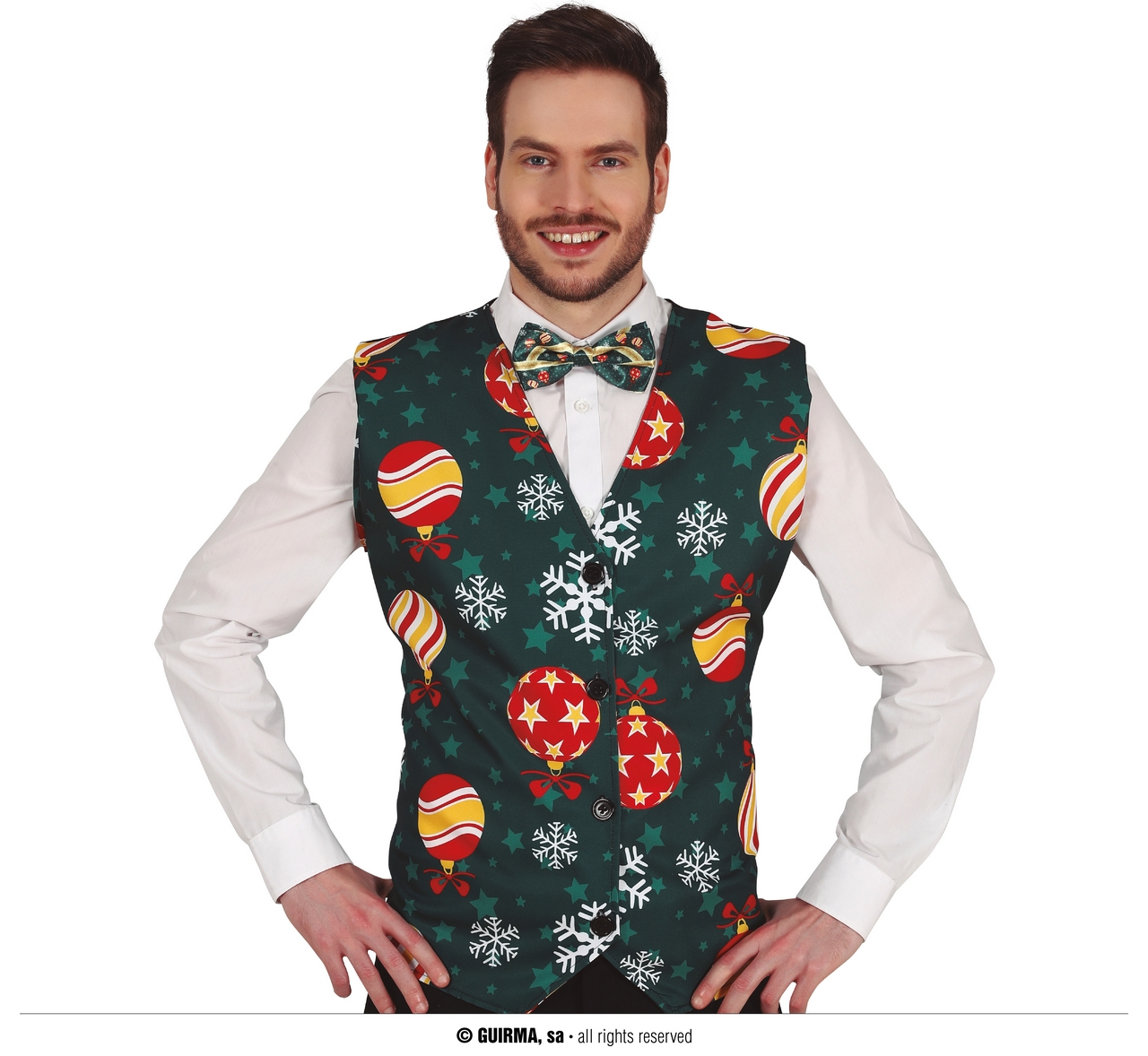 Xmas Ballen Groen Gilet Man