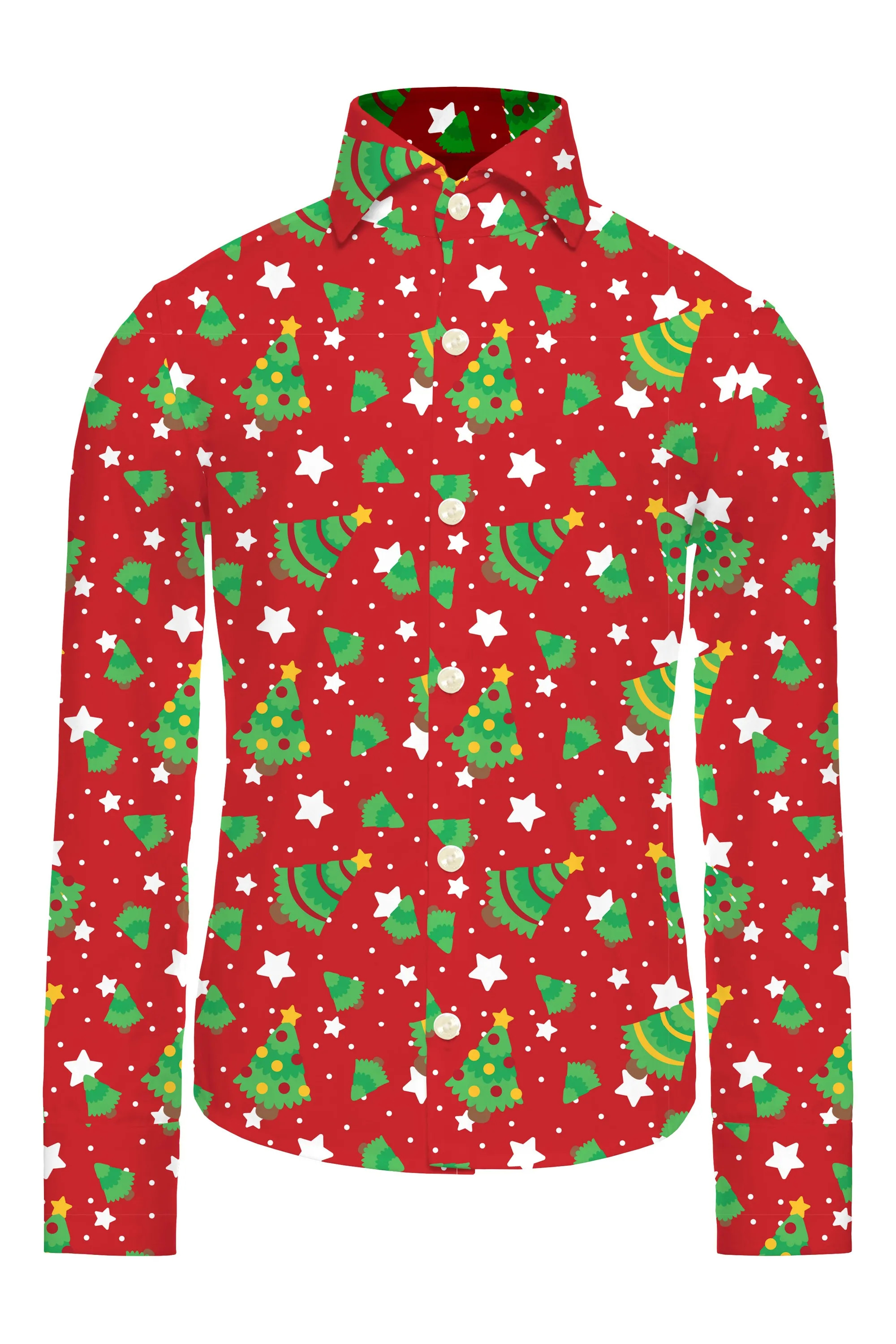 Boys Xmas Boom Rood Blouse Jongen