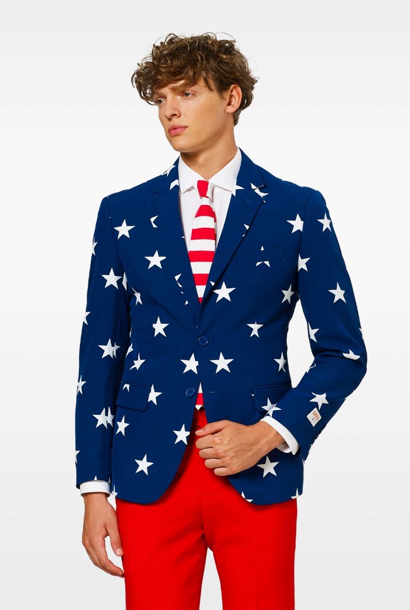 American Stars And Stripes Opposuit Kostuum Man