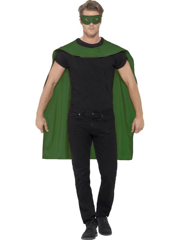 Groene Cape En Oogmasker Superheld Kostuum