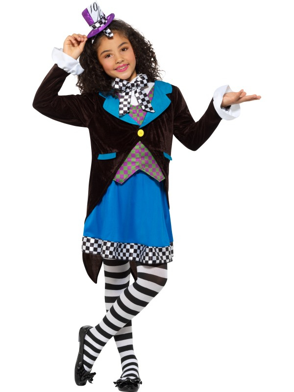 Kleine Miss Hatter Uit Wonderland Meisje Kostuum