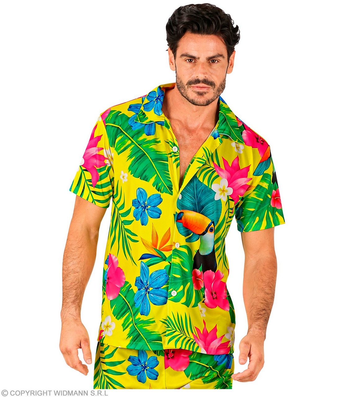 Tropical Island Beach Flowers Geel Shirt Man