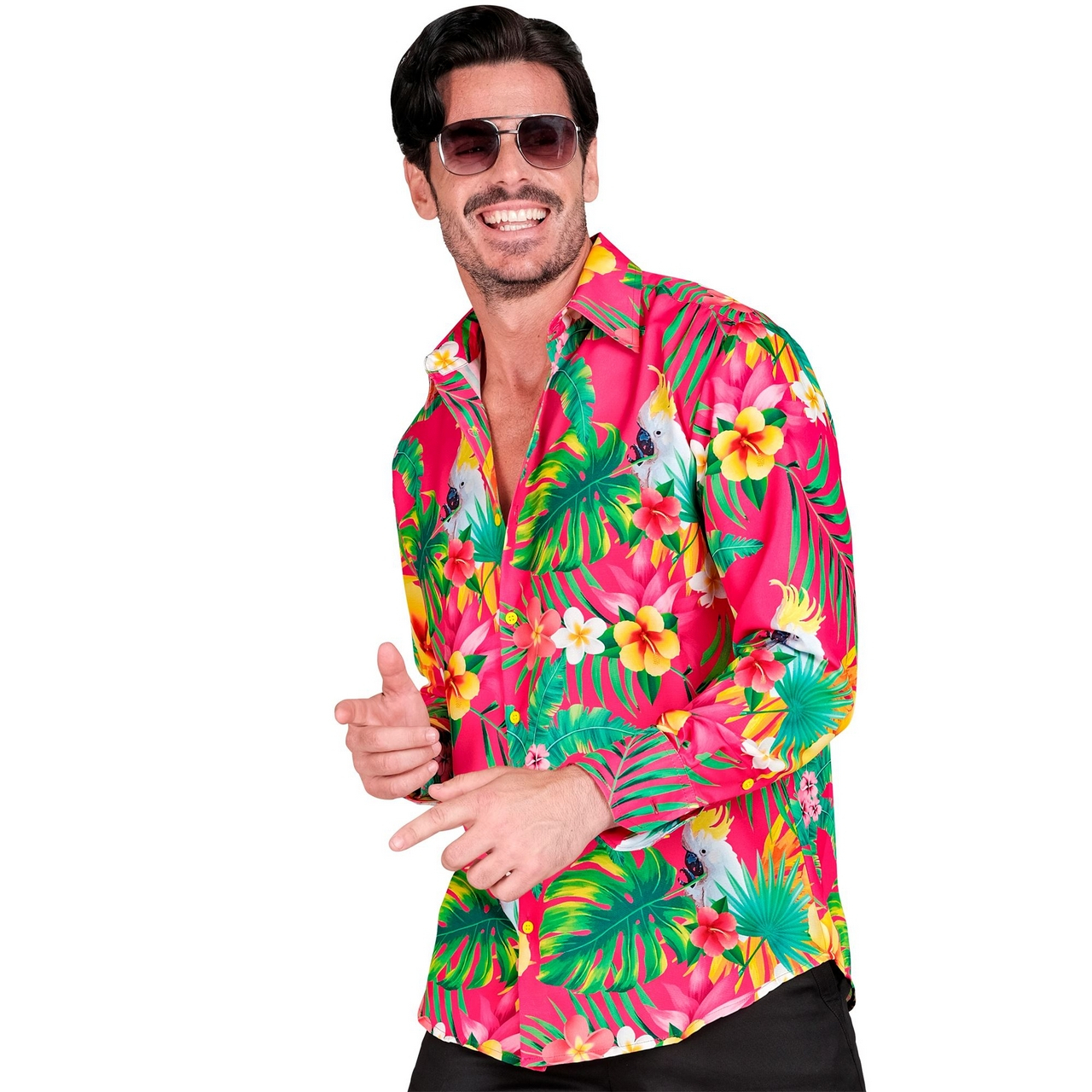 Tropical Beach Overhemd Roze Man