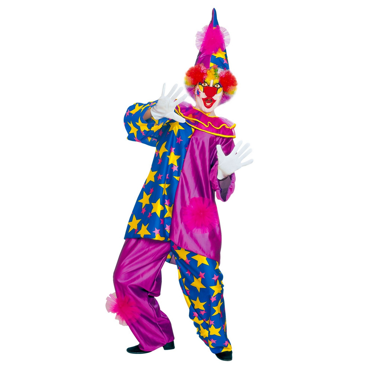 Harlekino Clown Met Sterren Kostuum Man