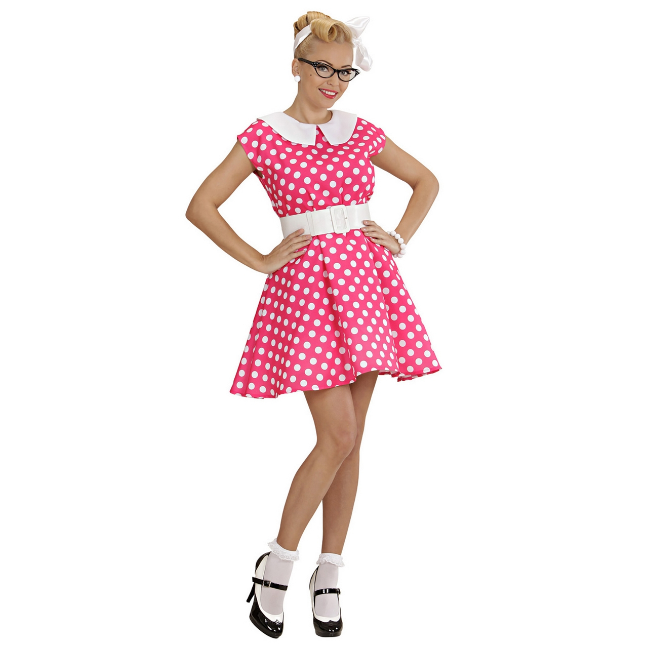 Jurk 50s Roze Ms Diner Kostuum Vrouw