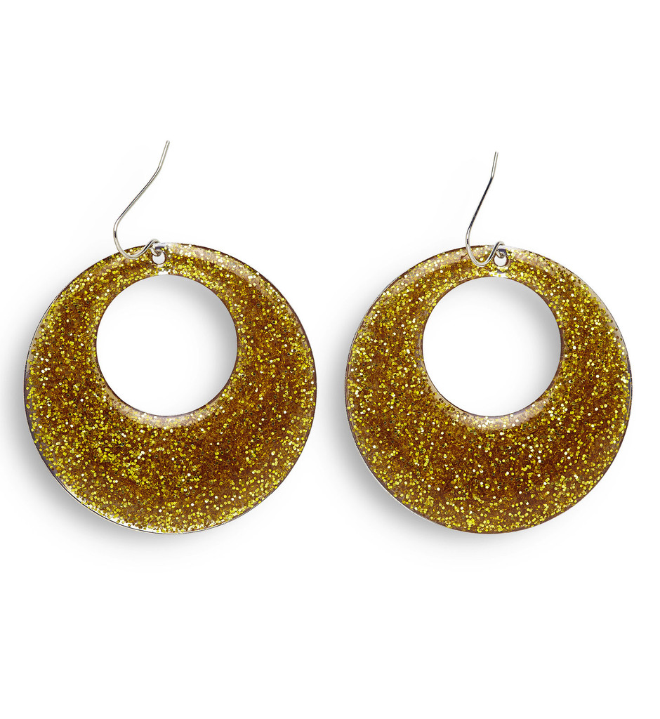 70s-80s Gouden Glitter Oorbellen