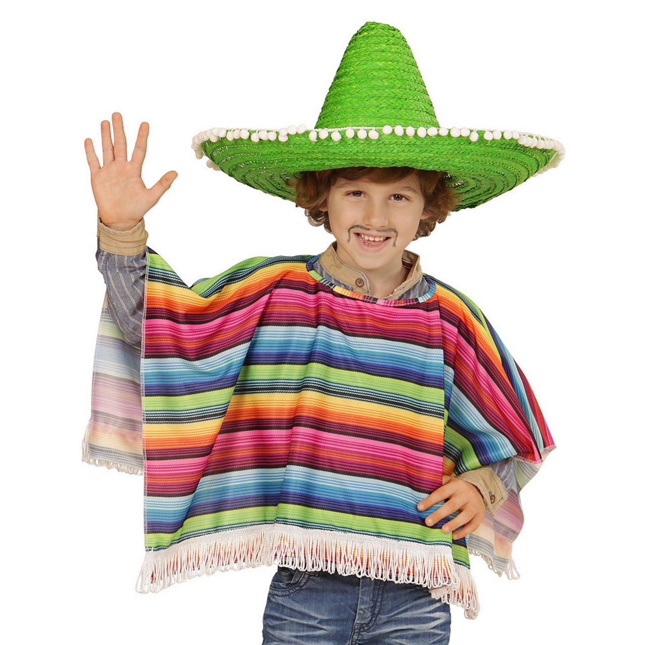 Hola Hombre Mexicaanse Poncho Kind Kind Kostuum