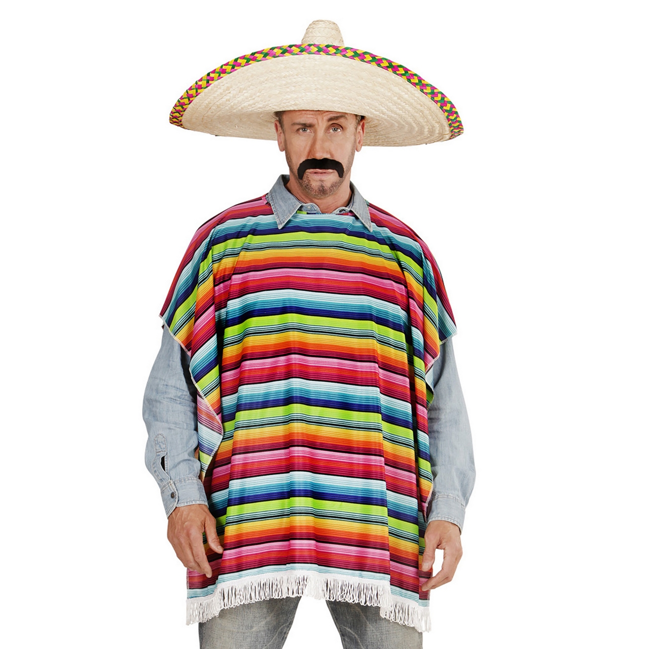 Hola Hombre Mexicaanse Poncho Volwassen Kostuum