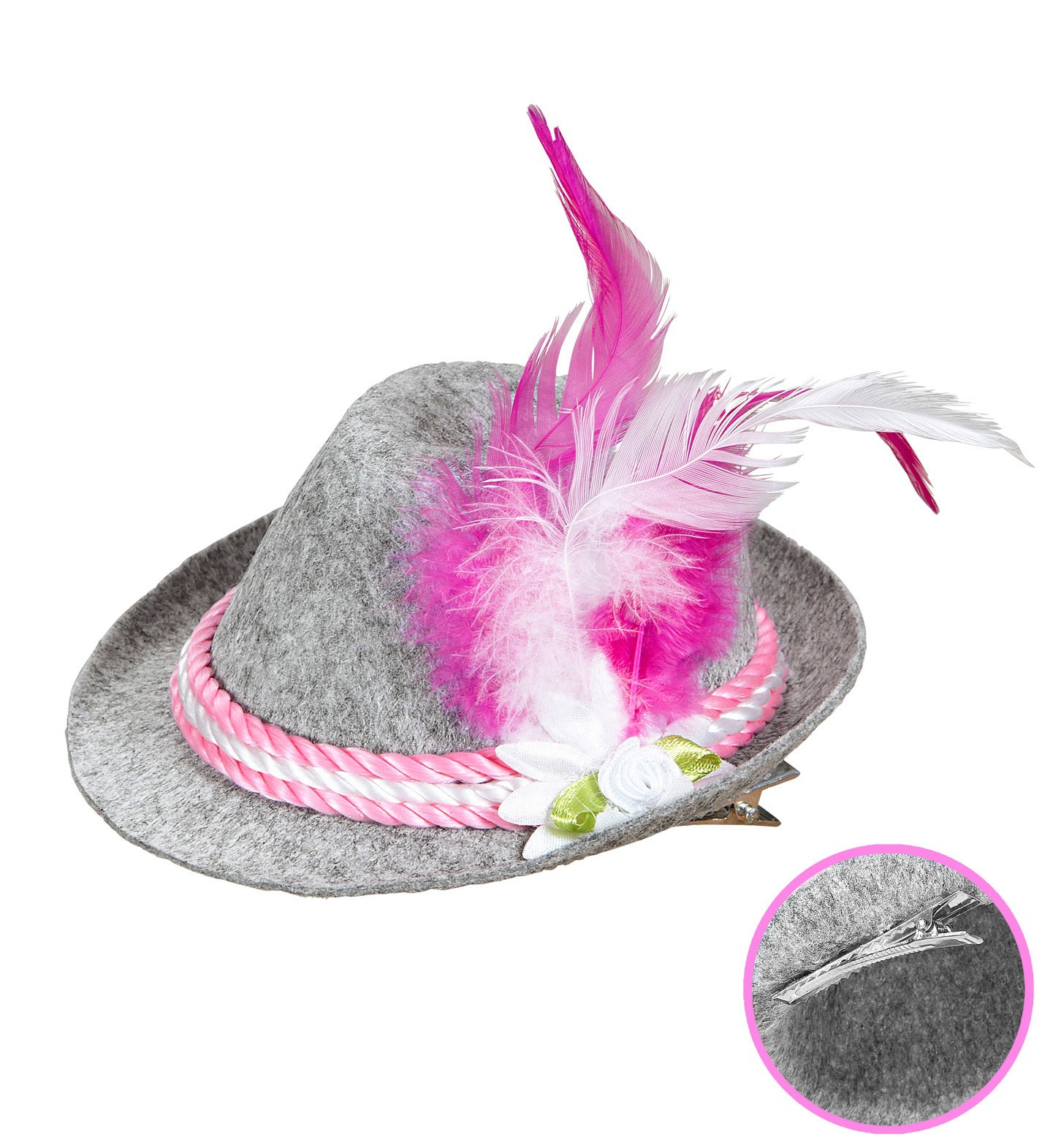 Oktoberfest Dames Mini Beierse Fedora, Roze