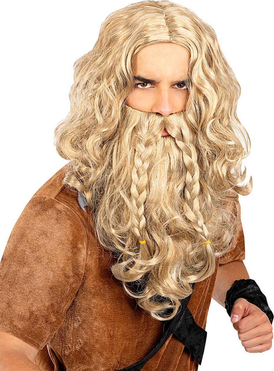 Zee Barbaar Viking Pruik Met Baard Blond