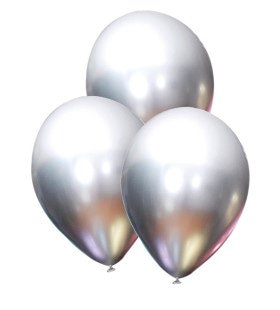 Latex Ballonnen Metallic Silver 10 Stuks