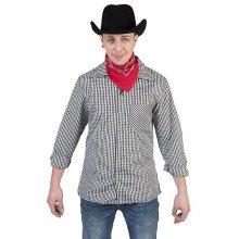 Zwart Wit Ruitjes Shirt Cowboy Hank Man