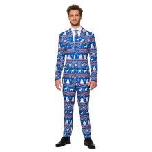 Christmas Blue Nordic Rendier Kerst Man Kostuum