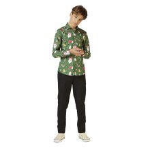 Groene Coole Santaboss Blouse Jongen