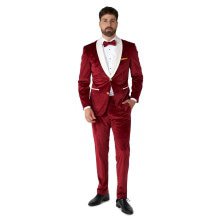 Rode Velvet Vibes Xmas Opposuit Man Kostuum