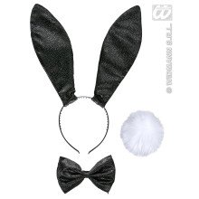 Verkleedset Bunny Glitter Zwart