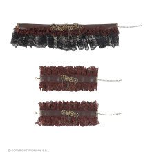 Steampunk Choker Kant Bruin En Armbanden