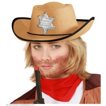 Sheriff Pistol Pete Cowboyhoed Kind Lichtbruin