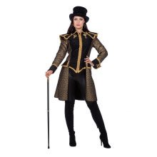 Sierlijke Gouden Steampunk Jas Vrouw